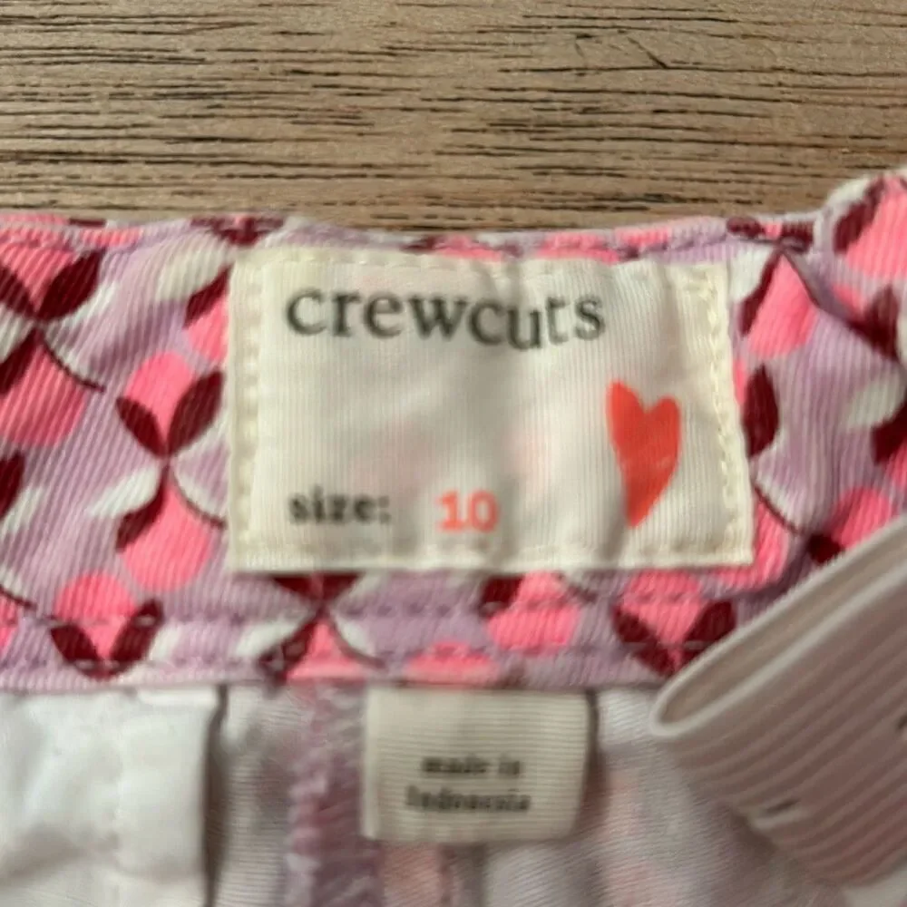 Crewcuts pink printed girls shorts size 10